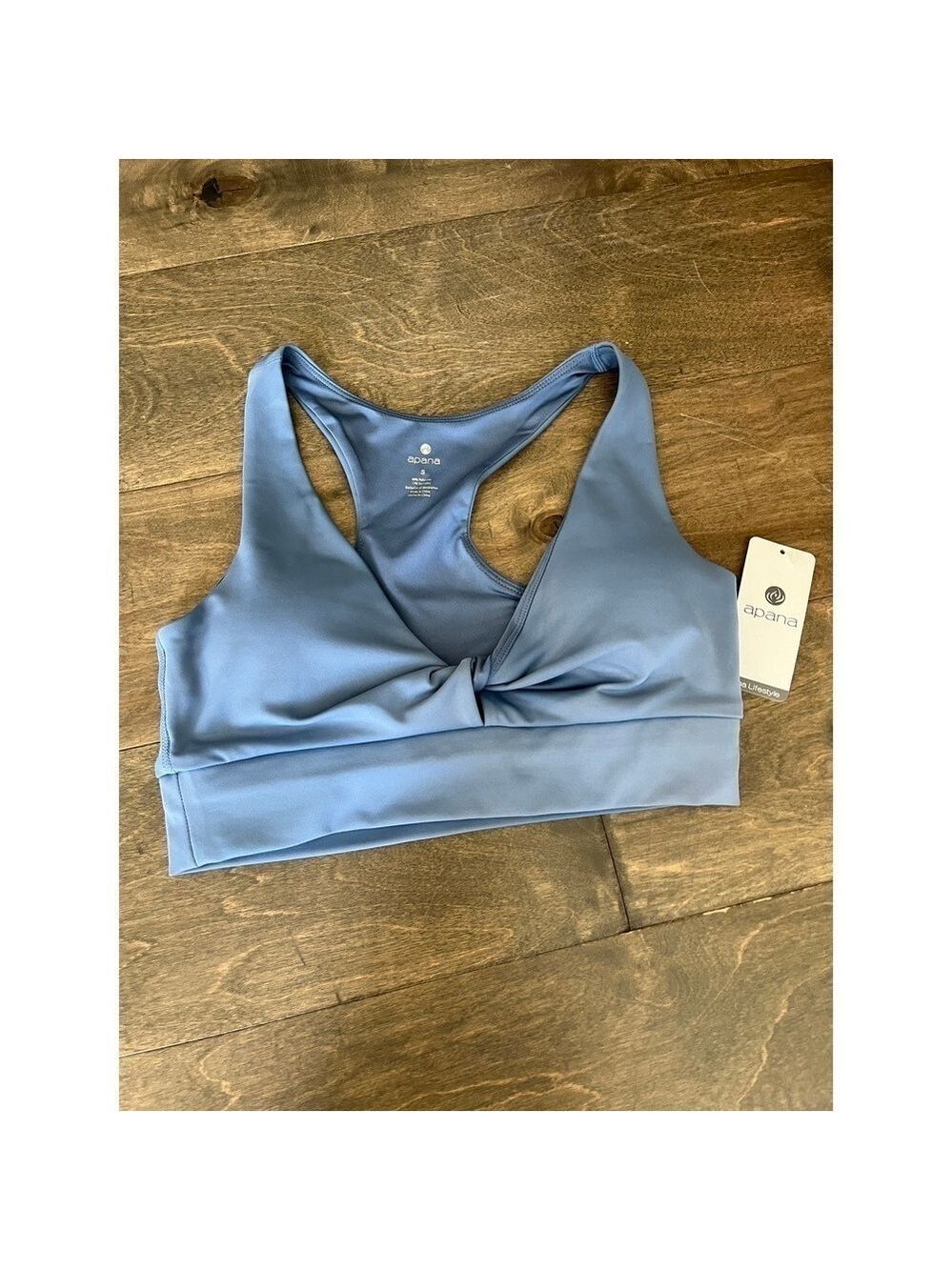 Apana Lifestyle Yoga Sports Bra, Color Summer Slate, Size Small